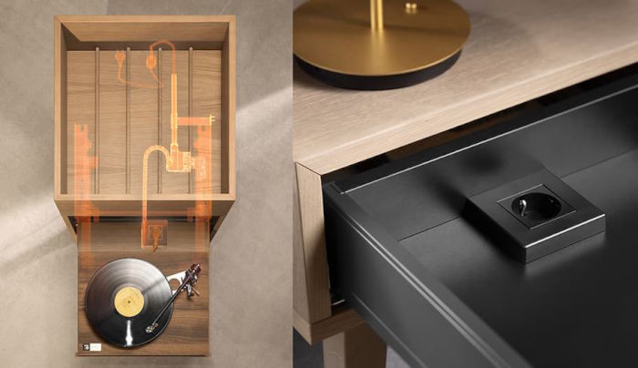 Skrita vtičnica v predalu